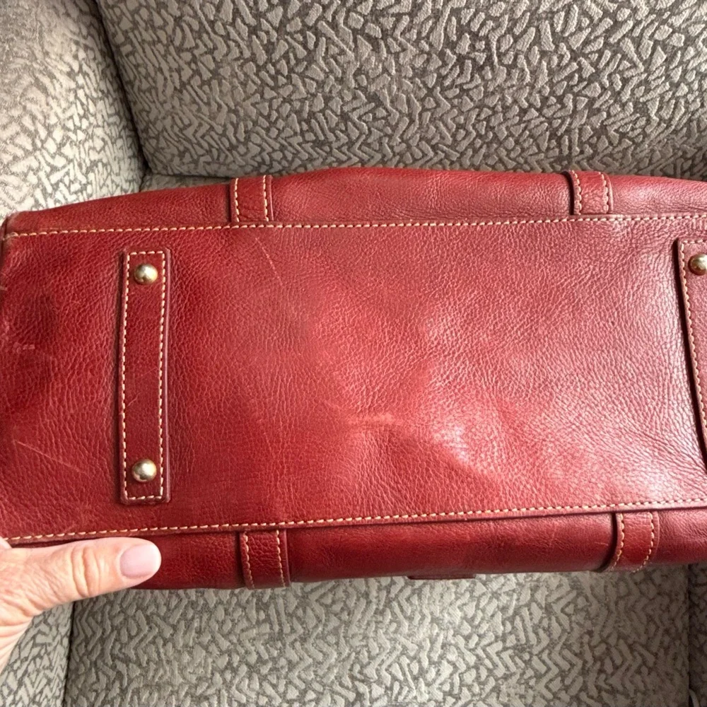 Dooney & Bourke Florentine Leather Domed Buckle Satchel in Bordeaux
